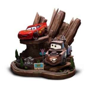 Cars Deluxe Art Scale Statua 1/10 Fulminemcqueen & Tow Mater 31 Cm Iron Studios