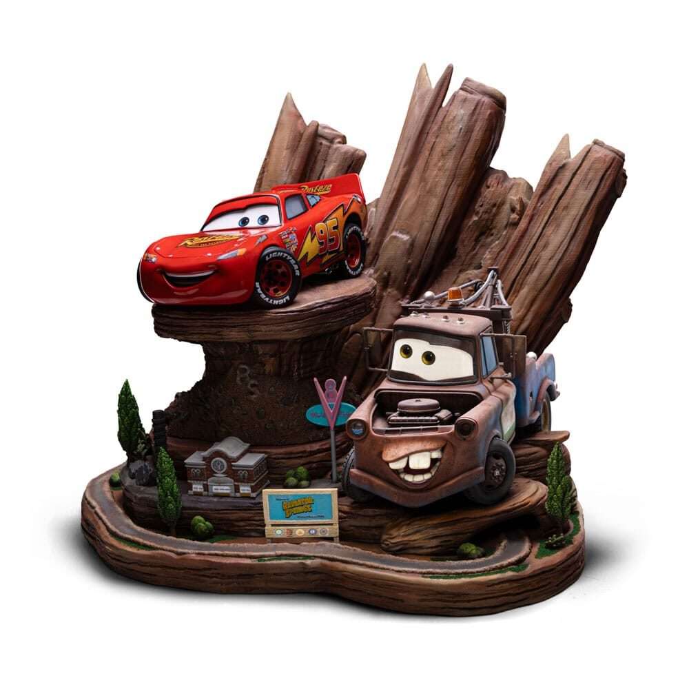 Cars Deluxe Art Scale Statua 1/10 Fulminemcqueen & Tow Mater 31 Cm Iron Studios