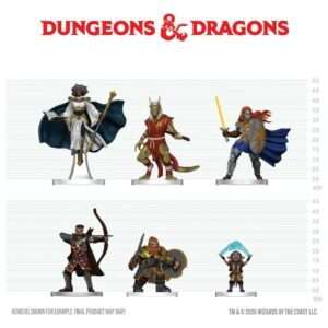 D&d Icons Of The Realms Mini Figures Player's Handbook - Swords & Staves Starter Set 20 Cm Wizbambino