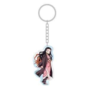 Demon Slayer: Kimetsu No Yaiba Acrylic Portachiavi Nezuko Holographic 7 Cm Sakami Merchandise