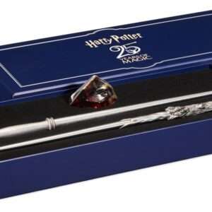 Harry Potter 25th Anniversario Set di 2 Bacchette e Pietra Filosofale Noble Collection