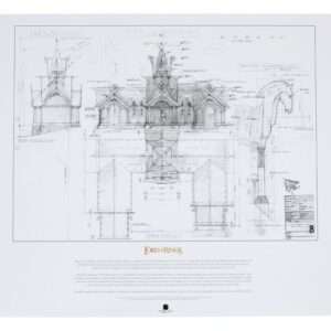Il Signore Degli Anelli Blueprint Art Print The Stable Of Edoras 59 X 42 Cm Weta Workshop
