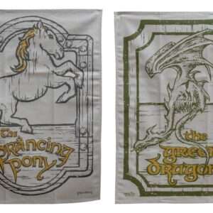 Il Signore Degli Anelli Tea Asciugamano 2-pack Green Dragon & Prancing Pony 69 Cm Weta Workshop