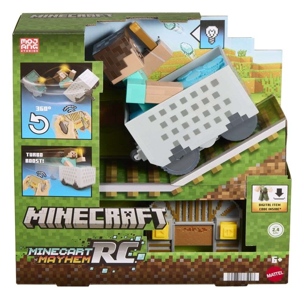 Minecraft RC Vehicle Steve In Minecart Mattel