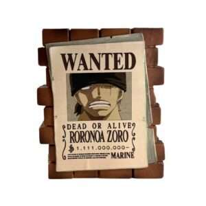 One Piece Salvadanaio Poster Wanted Roronoa Zoro 16 Cm Plastoy