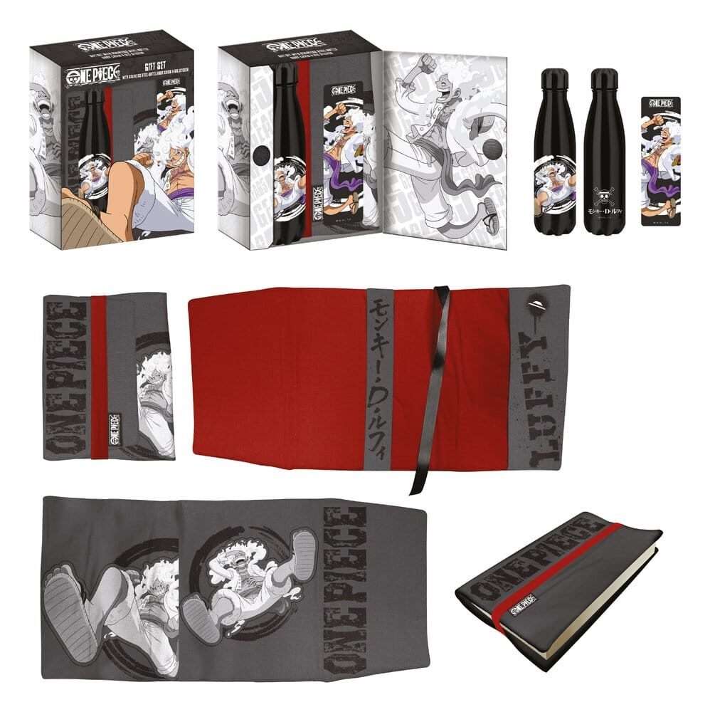 One Piece Steel Bottle, Sticker, Book Cover Gift Set Luffy Halantex