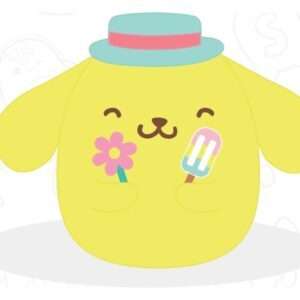 Sanrio Squishmallow Plush Figure Hello Kitty And Friends Seize The Moment Pompompurin Popsicle 20 Cm Jazwares