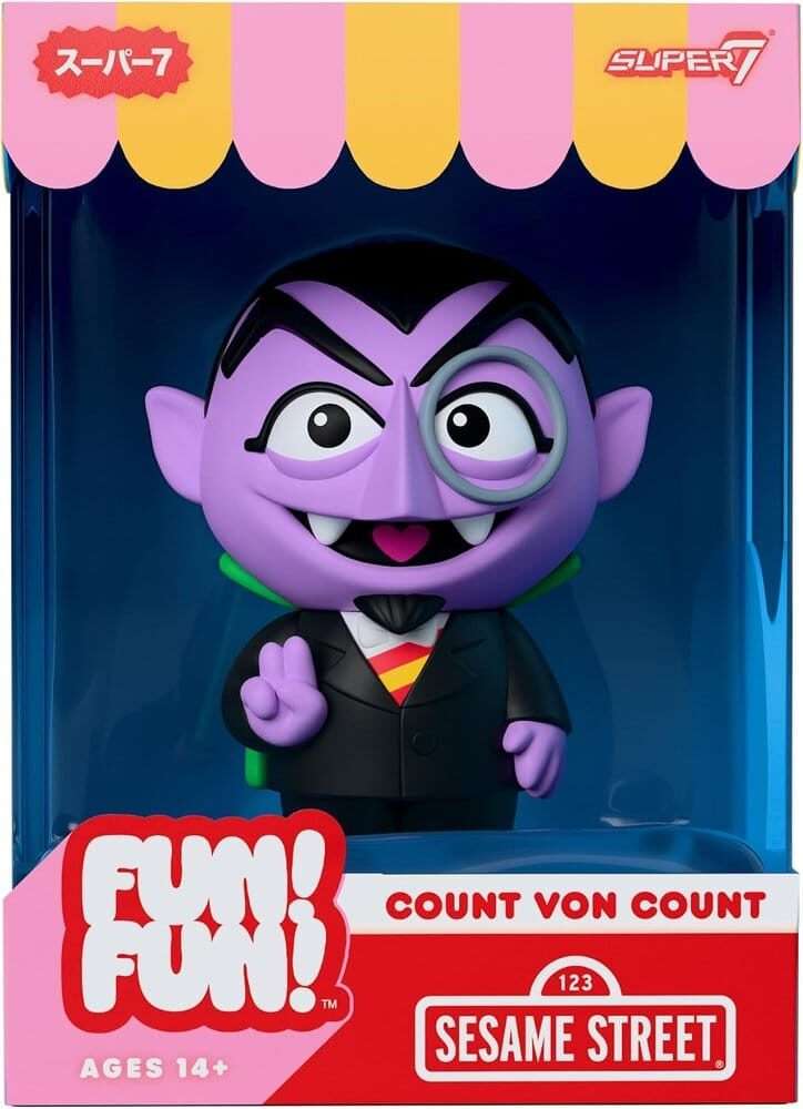 Sesame Street Fun! Fun! Vinile Action Figura Wave 01 - Count Von Count 18 Cm Super7