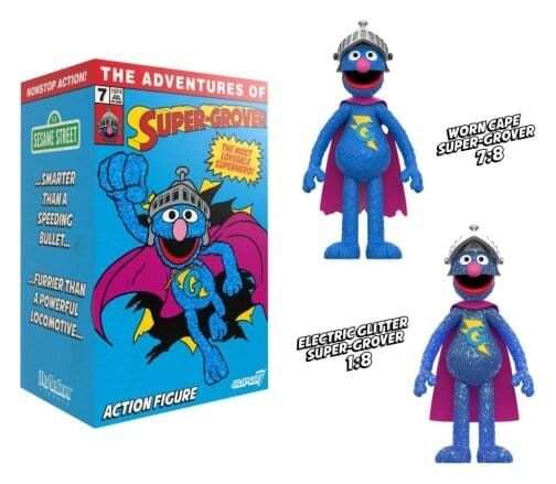 Sesame Street ReAction Action Figure Super Grover (W/Chase) Super7