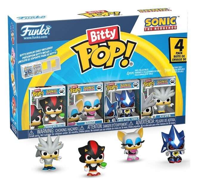 Sonic Bitty Pop! Vinile Figura 4-pack Shadow 2,5 Cm Funko