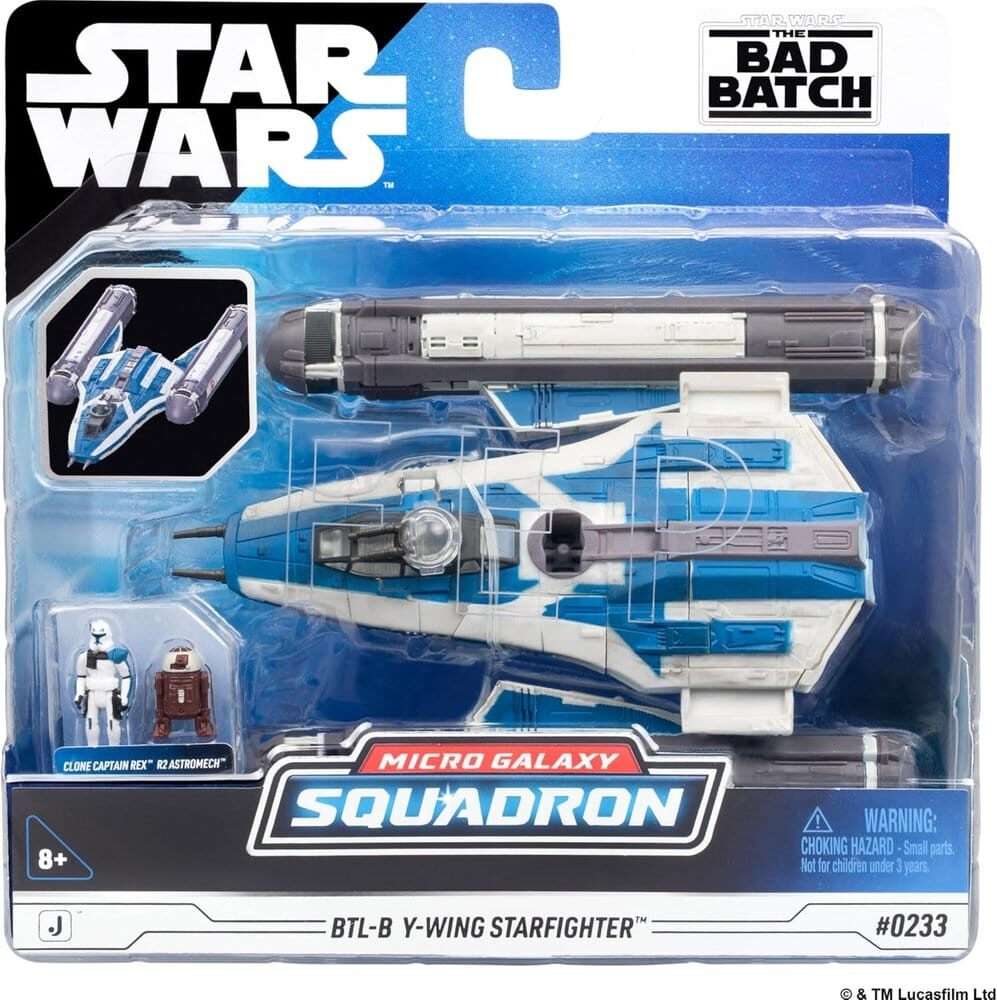 Star Wars Medium Vehicle BTL-B Y-wing Starfighter With Clone Captain Rex 13 Cm Jazwares