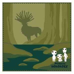 Studio Ghibli Mini Asciugamano Princess Mononoke Shadow Of The Deer God 25 X 25 Cm Marushin