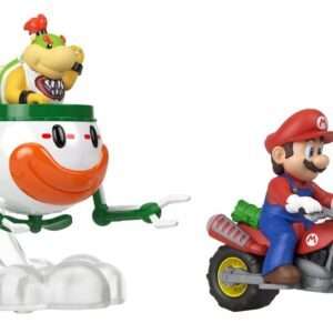Super Mario Hot Wheels Die-Cast Vehicles 2-Pack 1/64 Mario & Bowser Jr. Mattel