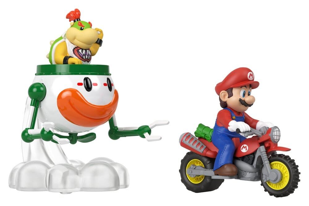 Super Mario Hot Wheels Die-Cast Vehicles 2-Pack 1/64 Mario & Bowser Jr. Mattel