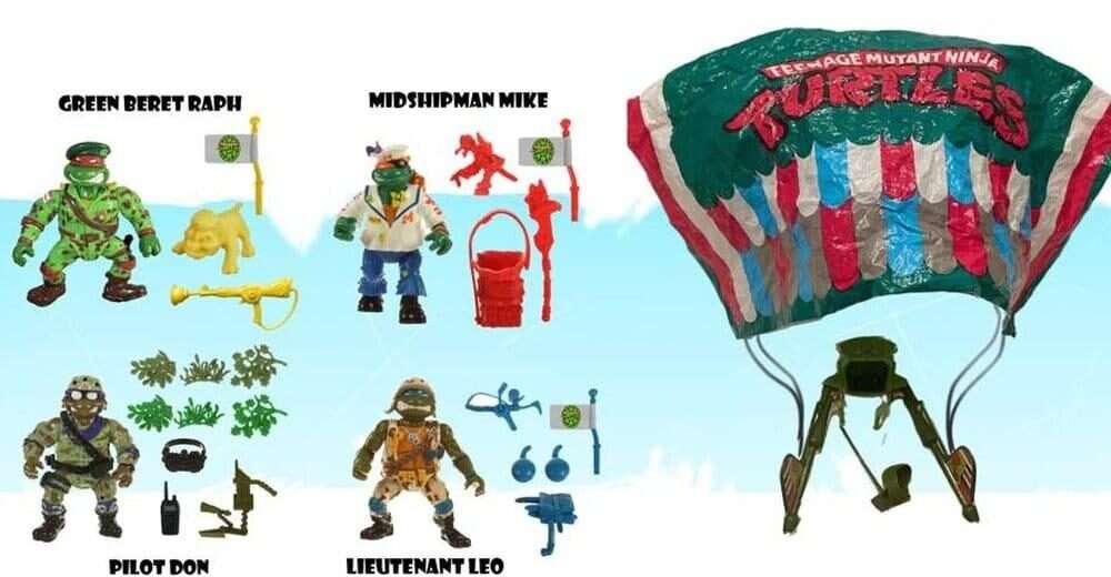 Tartarughe Ninja Classic Action Figures 4-pack Eroi delle fogne con il Paracadute - Playmates
