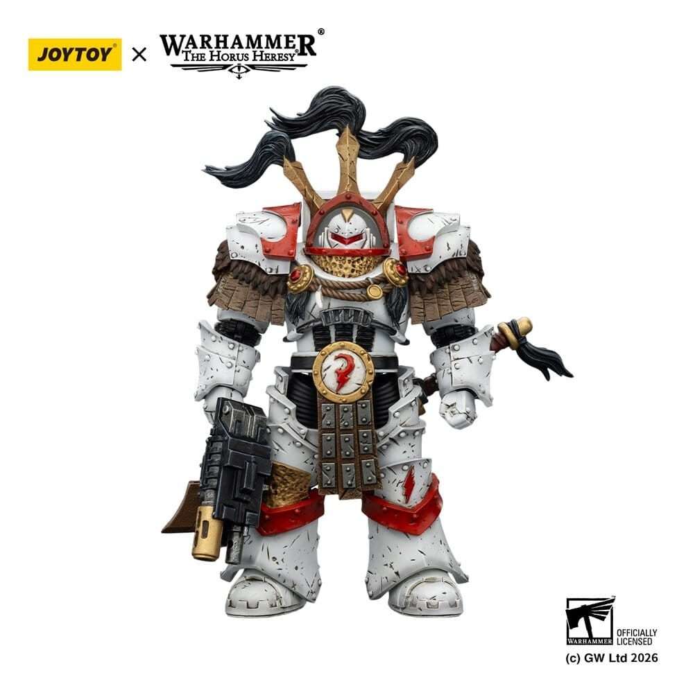 Warhammer 40,000 Action Figura White Scars Legion Praetor In Cataphractii Terminator Armour Con Cyber Hawk Chogorian Sword And