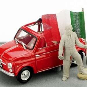 Brumm BMAS150 FIAT 500 Rossa con Garibaldi 150 unità 1:43 Modellino