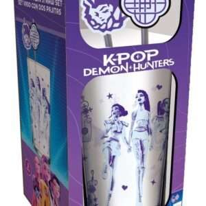 Kpop Demon Hunters Glass Tumbler Con Cannuccias 485 Ml Stor