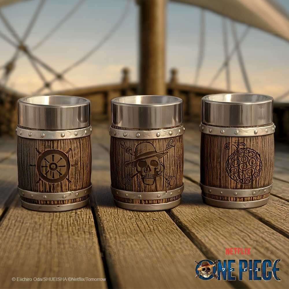 ONE PIECE BARREL SHOT GLASS SET (3) Bicchieri NEMESIS NOW