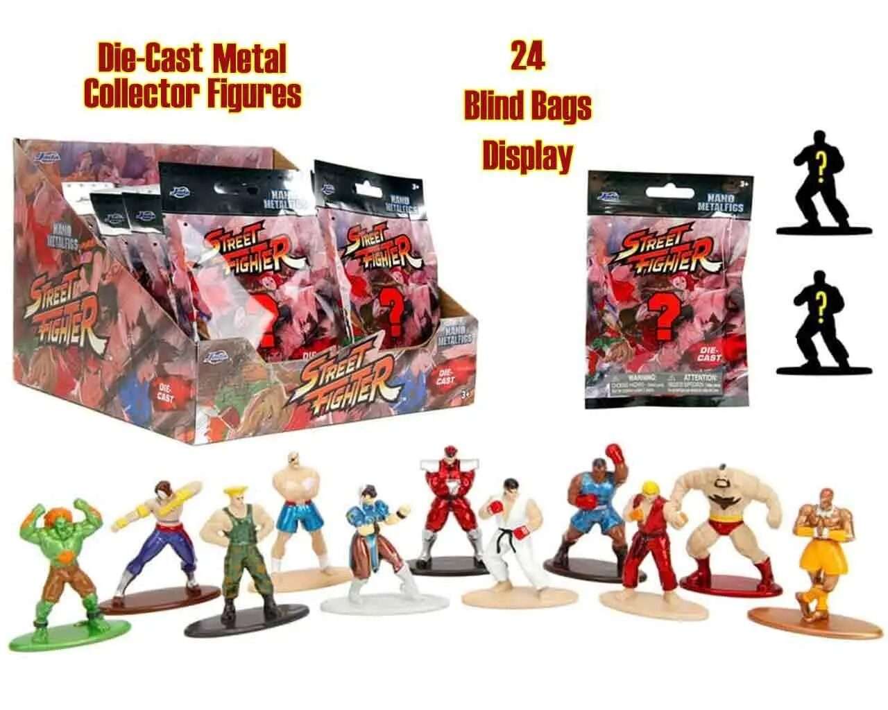 Street Fighter 2 - Nano Metal Figures Blind Bag Display (24) Mini Figura Jada Toys