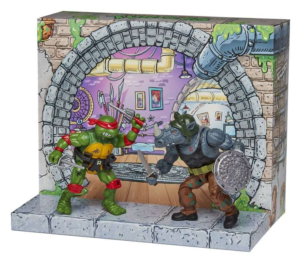Tartarughe Ninja: Remastered Action Figures Raphael Vs. Rocksteady Playmates