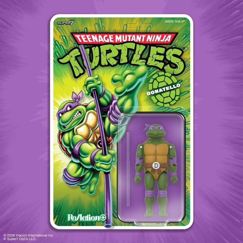 Teenage Mutant Ninja Turtles ReAction+ Action Figure Wave 01 Donatello Super7