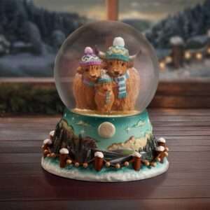 WINTER HIGHLAND COW SNOW GLOBE Snowglobe NEMESIS NOW